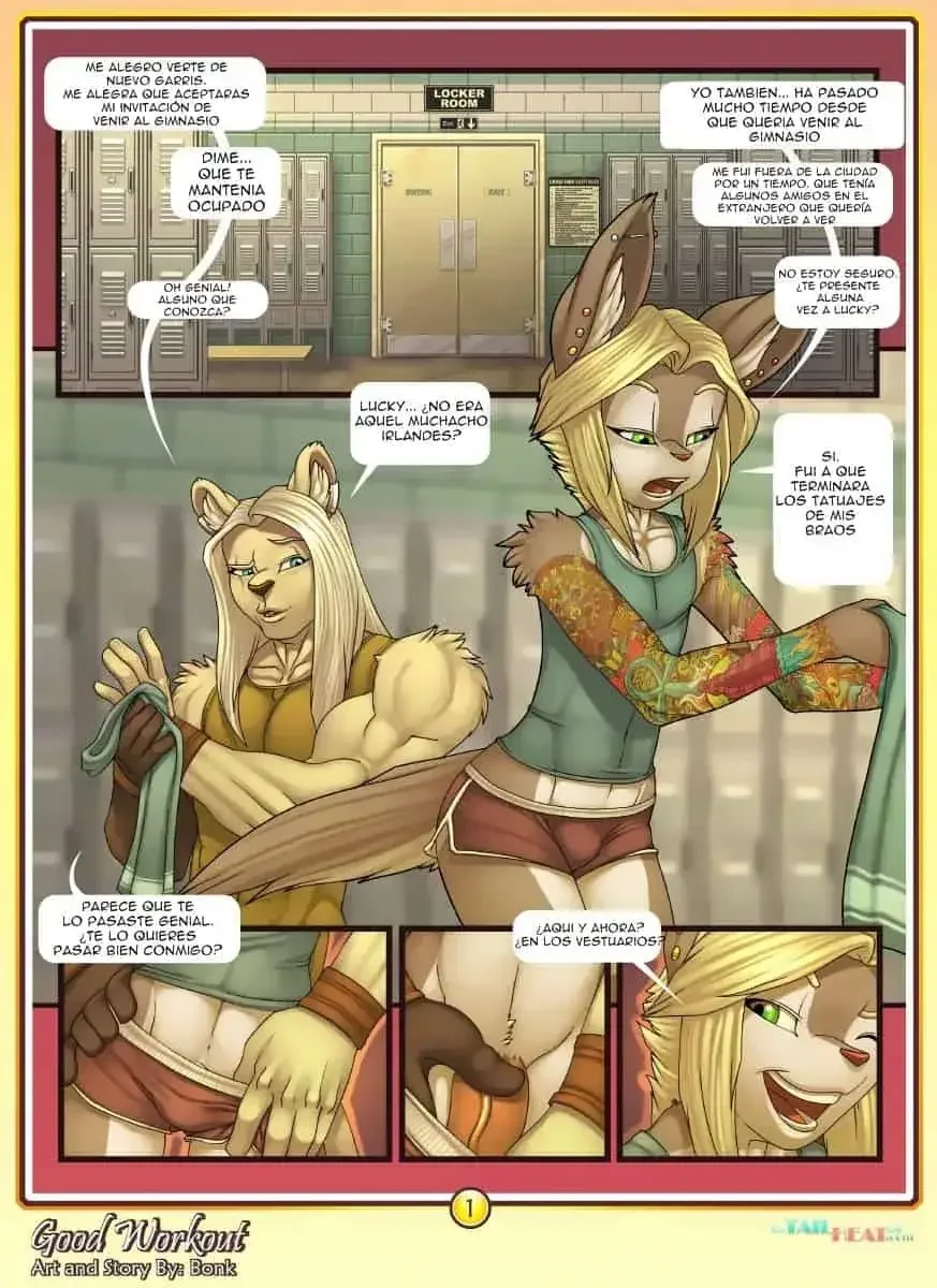 Entrenamiento Furry Explosivo En Los Vestuarios Del Gimnasio